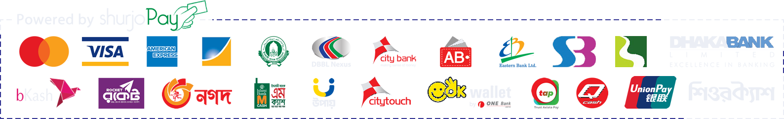 Powered by shurjoPay — payment methods
